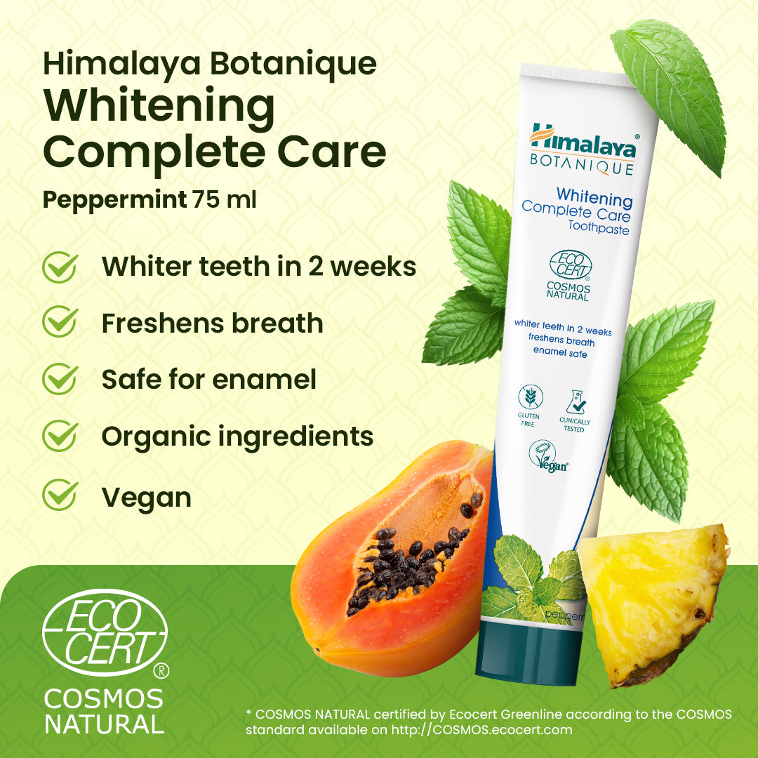 Himalaya Botanique wybielająca pasta do zębów kompletna ochrona – Mięta pieprzowa 75 ml