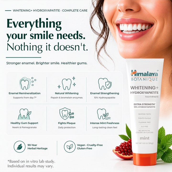 Himalaya Botanique Whitening+ Hydroxyapatit-Zahnpasta – Extra Starke Minze 85g