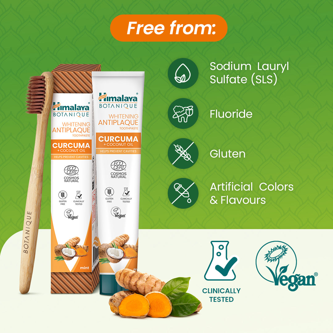 Himalaya Botanique Whitening Antiplaque Zahnpasta Kurkuma + Kokosöl 75 ml