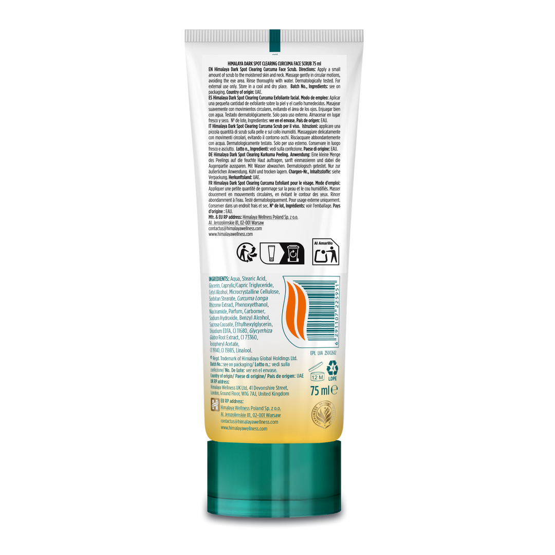 Himalaya Cukrowy peeling do twarzy z kurkumą rozjaśniający przebarwienia