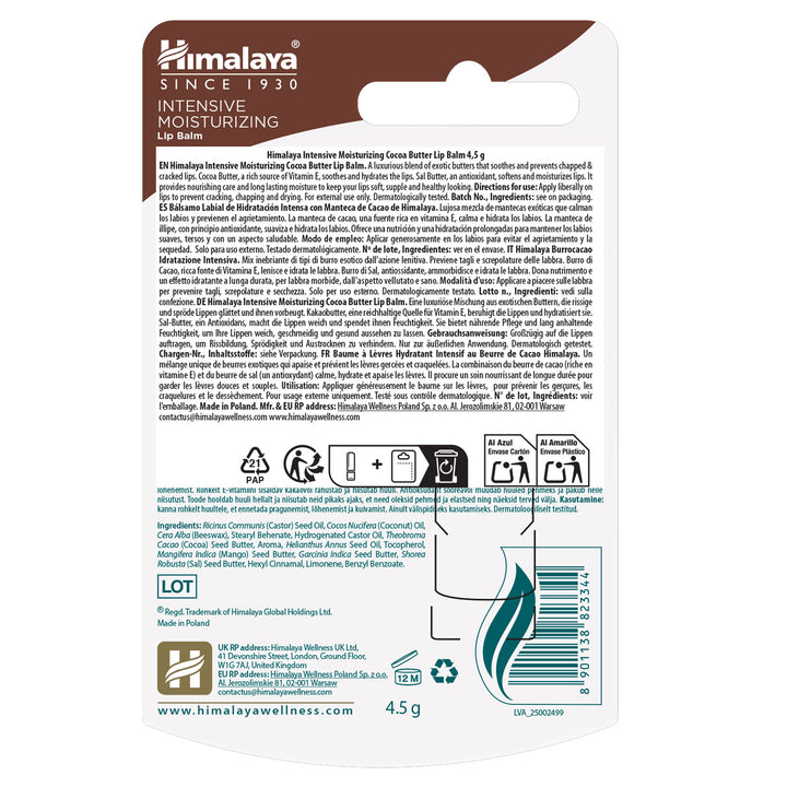 Himalaya Intensive Moisturizing Cocoa Butter Lip Balm – 4,5 g