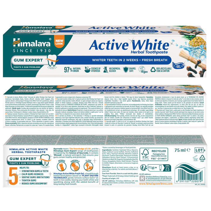 Himalaya Gum Expert Kräuterzahnpasta - Active White Frischgel - 75 ml