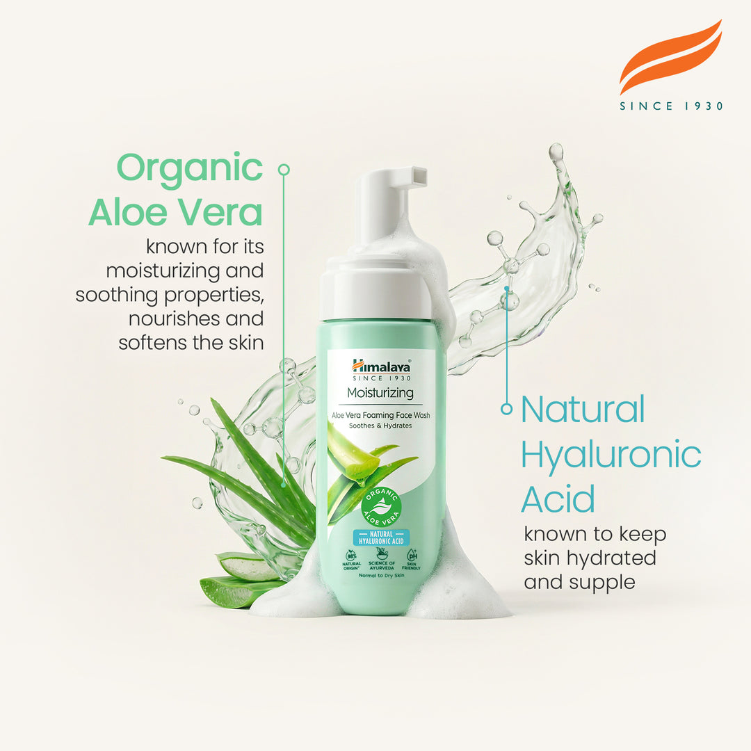 Himalaya Feuchtigkeitsspendendes Aloe Vera Reinigungsschaum-Gesichtswaschmittel - 150 ml