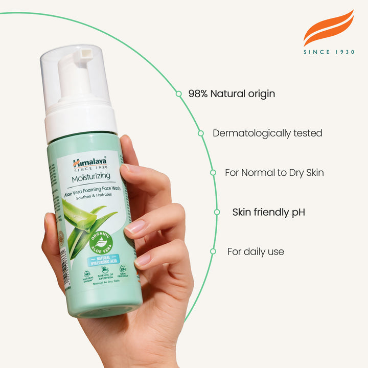 Himalaya Feuchtigkeitsspendendes Aloe Vera Reinigungsschaum-Gesichtswaschmittel - 150 ml