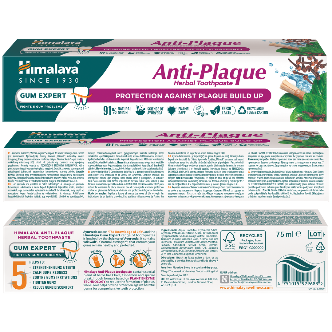 Himalaya Gum Expert Anti-Plaque Kräuterzahnpasta - 75 ml