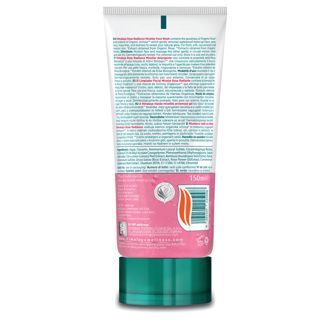 Himalaya Rose Radiance Micelarny Żel do Mycia Twarzy - 150ml