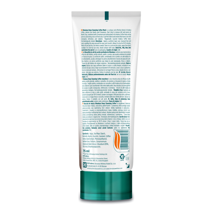 Himalaya Głęboko Oczyszczająca Kawowa Maseczka do Twarzy - 75ml