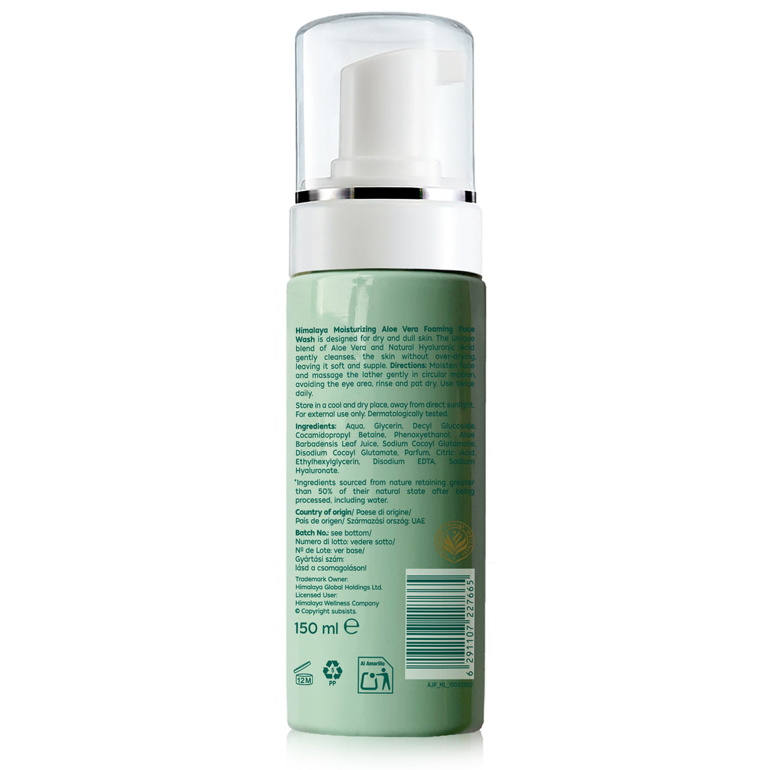 Himalaya Feuchtigkeitsspendendes Aloe Vera Reinigungsschaum-Gesichtswaschmittel - 150 ml