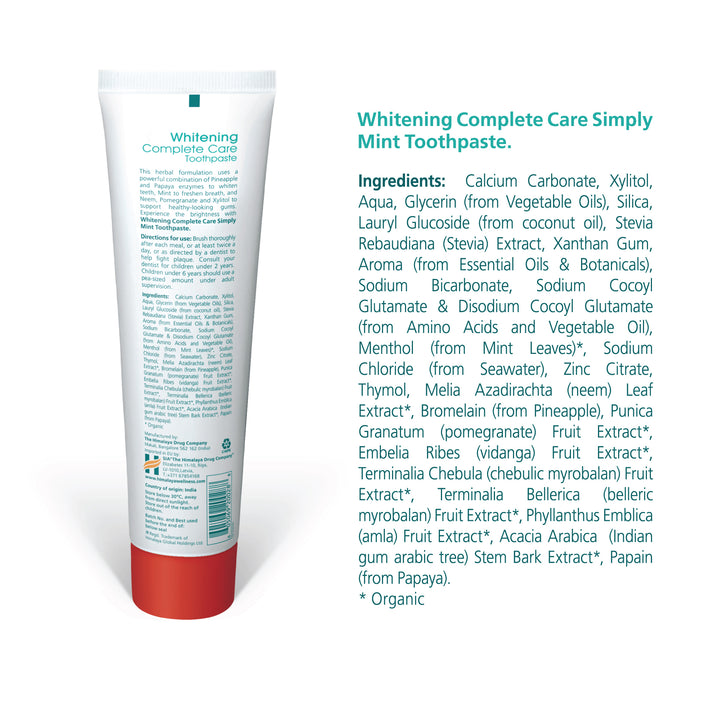 Himalaya BOTANIQUE Whitening Komplettschutz Zahnpasta – Simply Mint – 150g