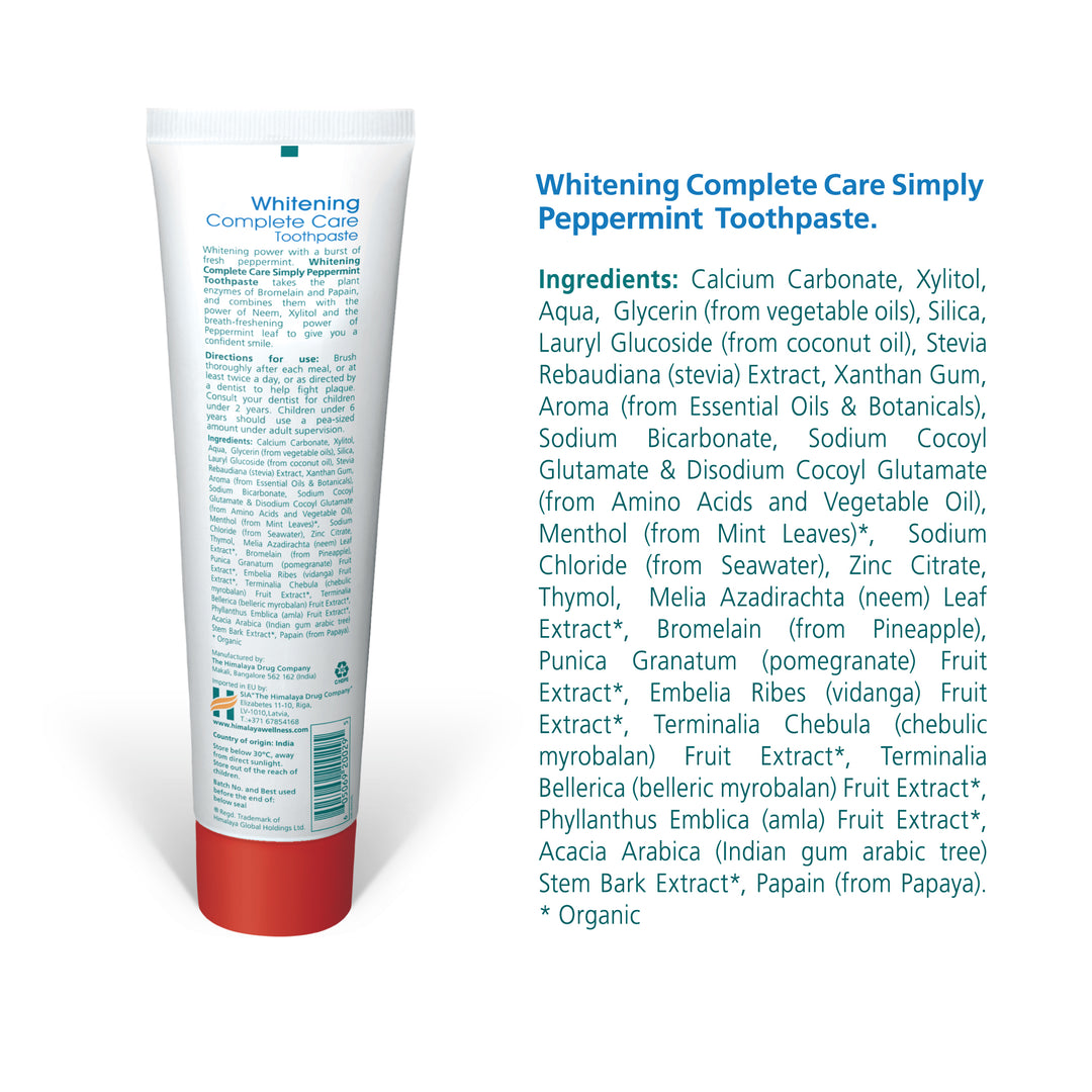 Himalaya BOTANIQUE Whitening Complete Care Zahnpasta - Simply Peppermint - 150g
