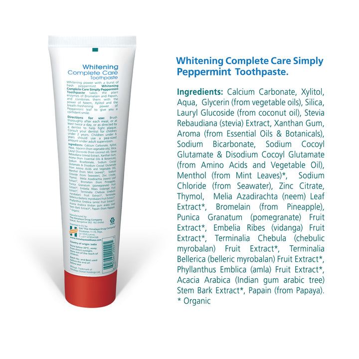 Himalaya BOTANIQUE Whitening Complete Care Zahnpasta - Simply Peppermint - 150g