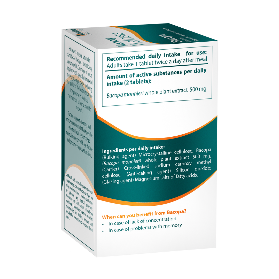 Himalaya Memory Wellness Focus Bacopa (Brahmi) – 60 Tabletten