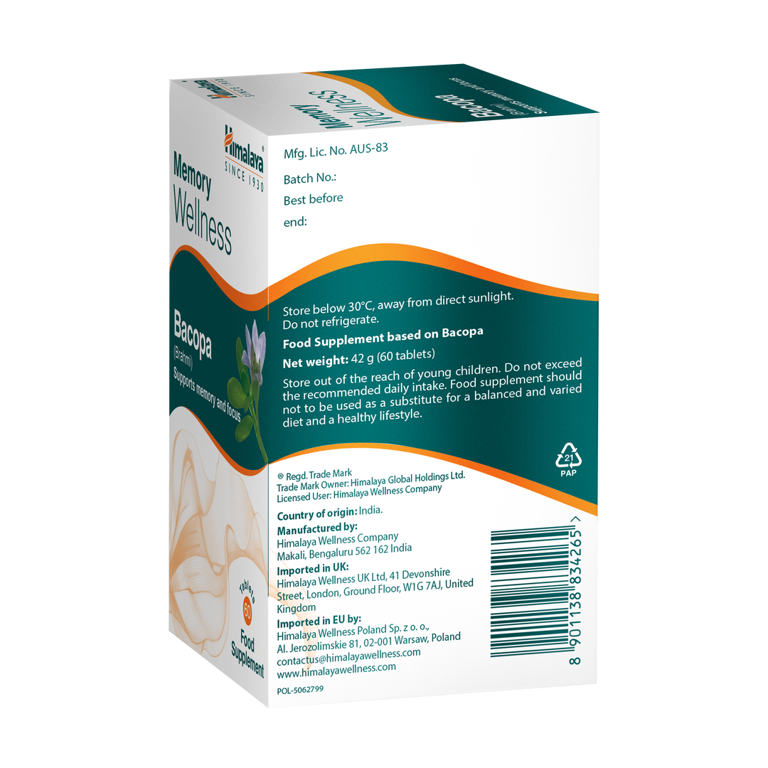 Himalaya Memory Wellness Focus Bacopa (Brahmi) – 60 Tabletten