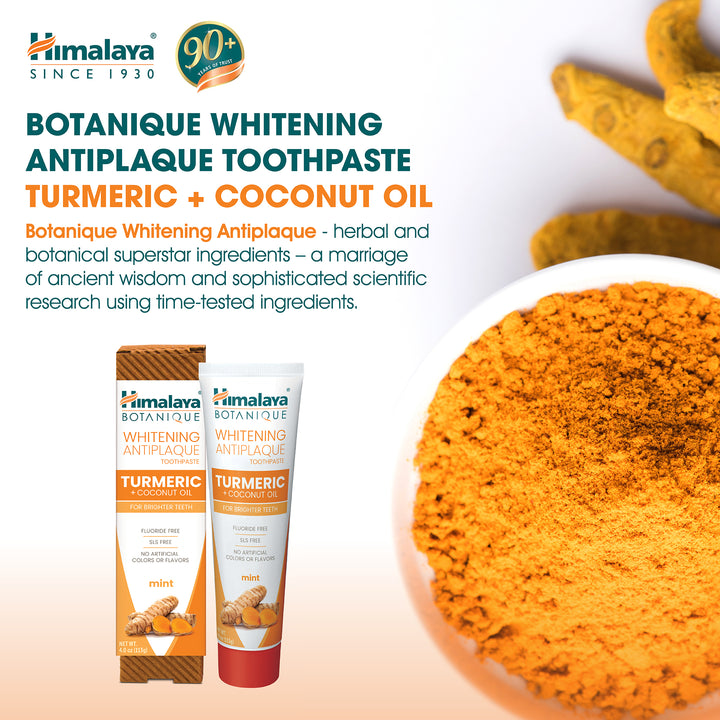 Himalaya Botanique Whitening Antiplaque Zahnpasta Kurkuma + Kokosöl 113G