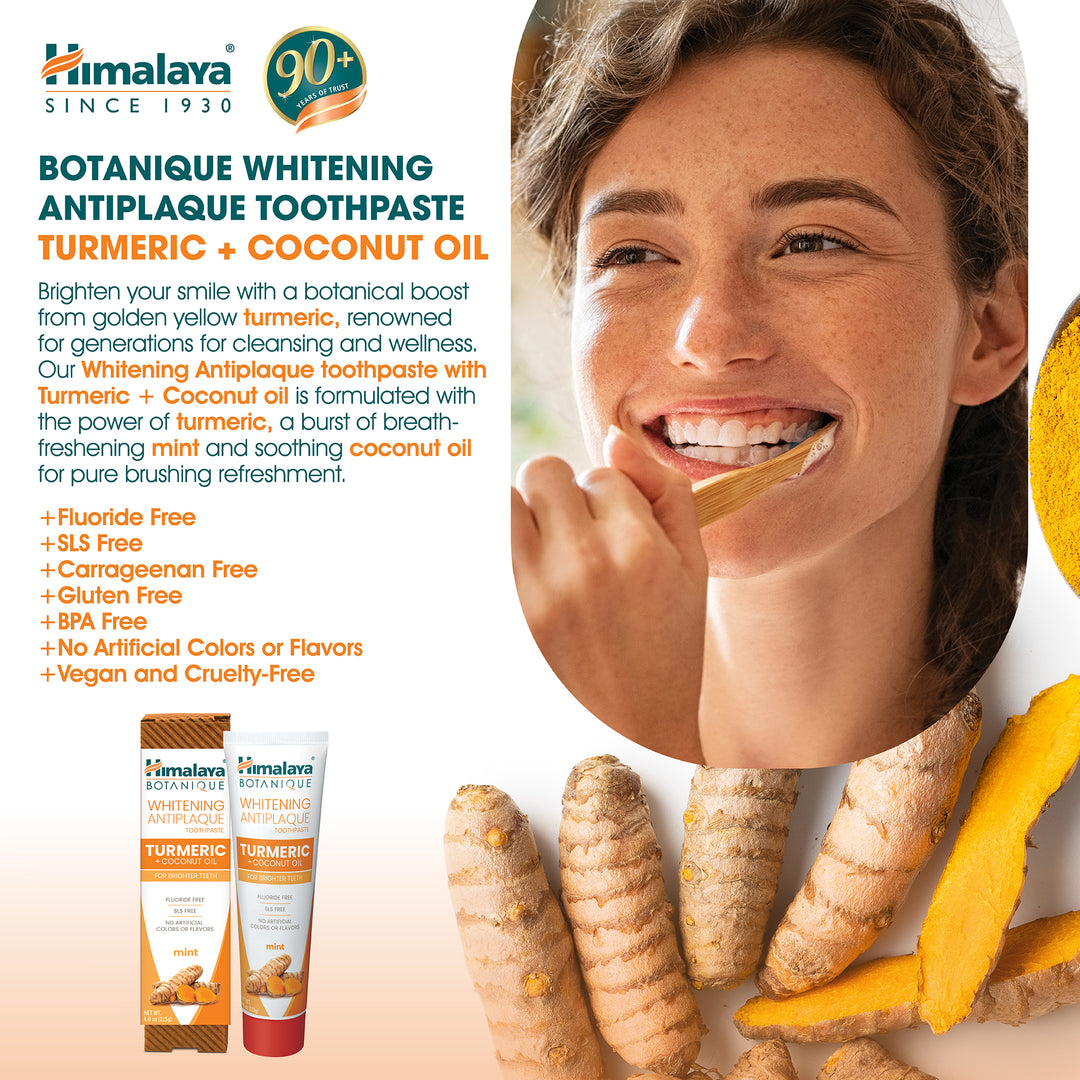 Himalaya Botanique Whitening Antiplaque Zahnpasta Kurkuma + Kokosöl 113G