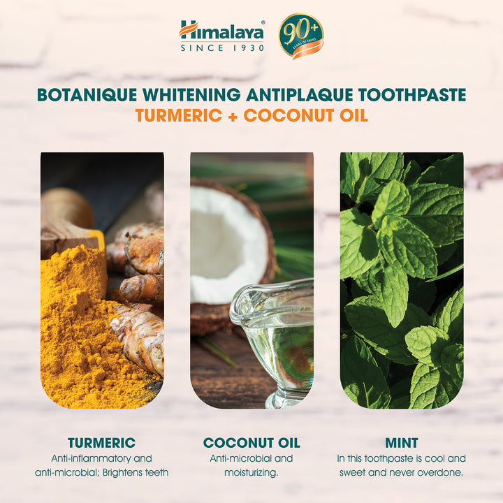Himalaya Botanique Whitening Antiplaque Zahnpasta Kurkuma + Kokosöl 113G