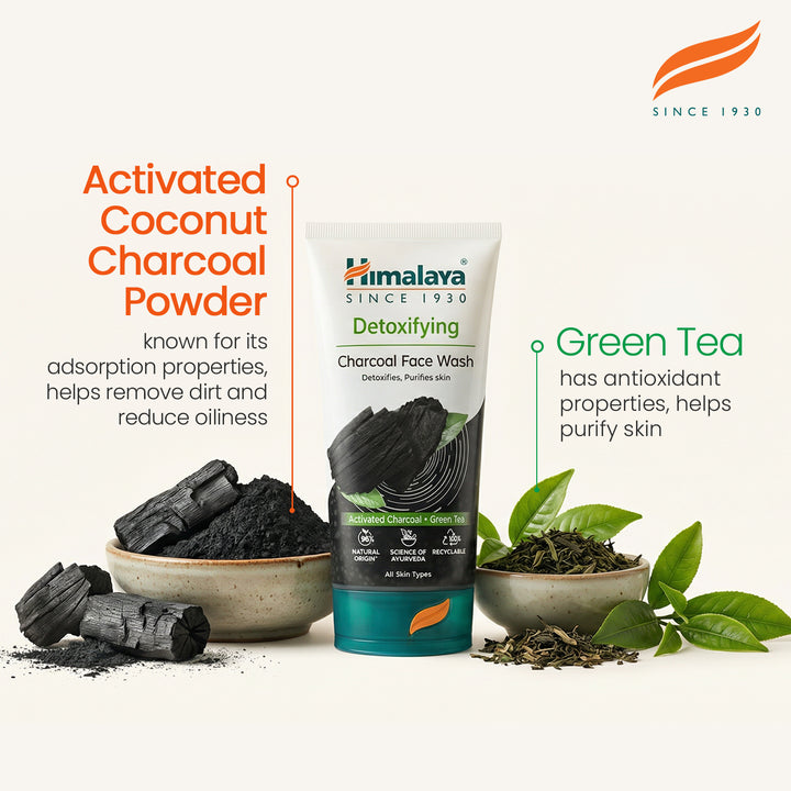 Himalaya Detoxifying Gesichtsreiniger mit Aktivkohle &amp; Grüntee - 150 ml