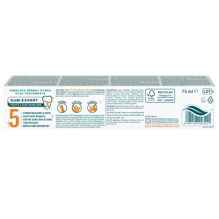 Himalaya Gum Expert Hydra Plus Kräuter-Zahnpasta - 75 ml