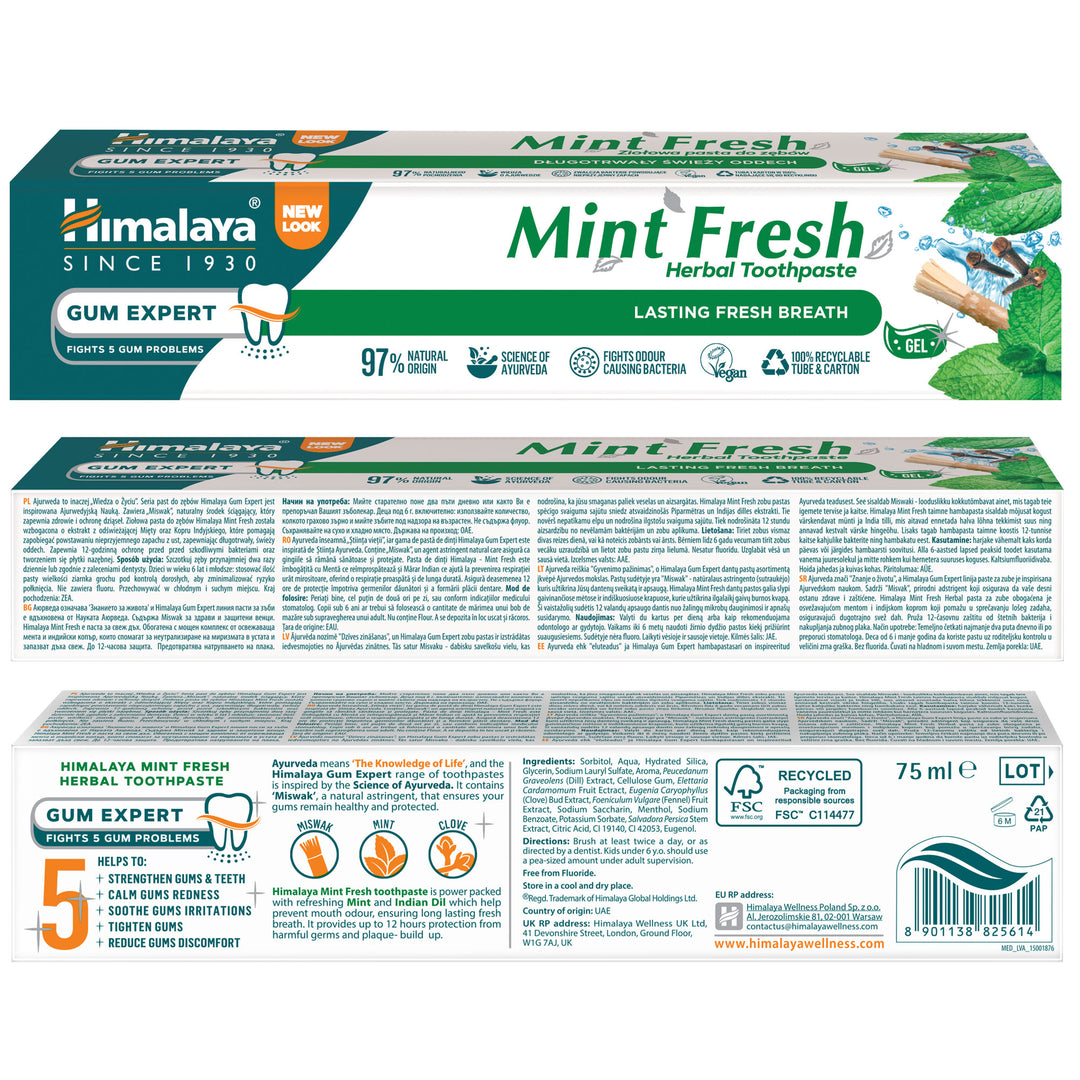 Himalaya Gum Expert Kräuterzahnpasta - Mint Fresh - 75 ml