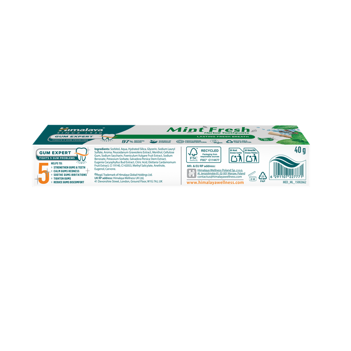 Himalaya Gum Expert Herbal Toothpaste - Mint Fresh - Travel pack 40g