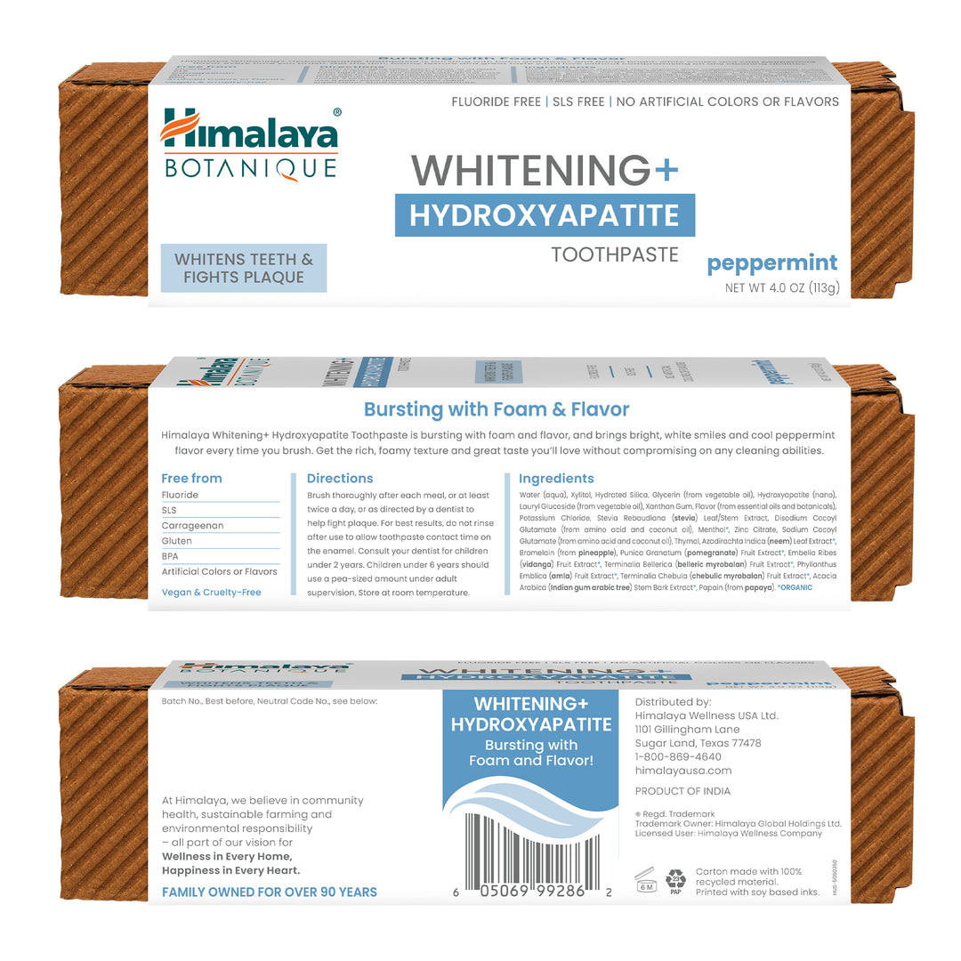 Himalaya Botanique Whitening+ Hydroxyapatit Zahnpasta – Pfefferminze 113g
