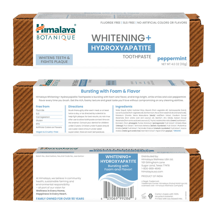 Himalaya Botanique Whitening+ Hydroxyapatit Zahnpasta – Pfefferminze 113g