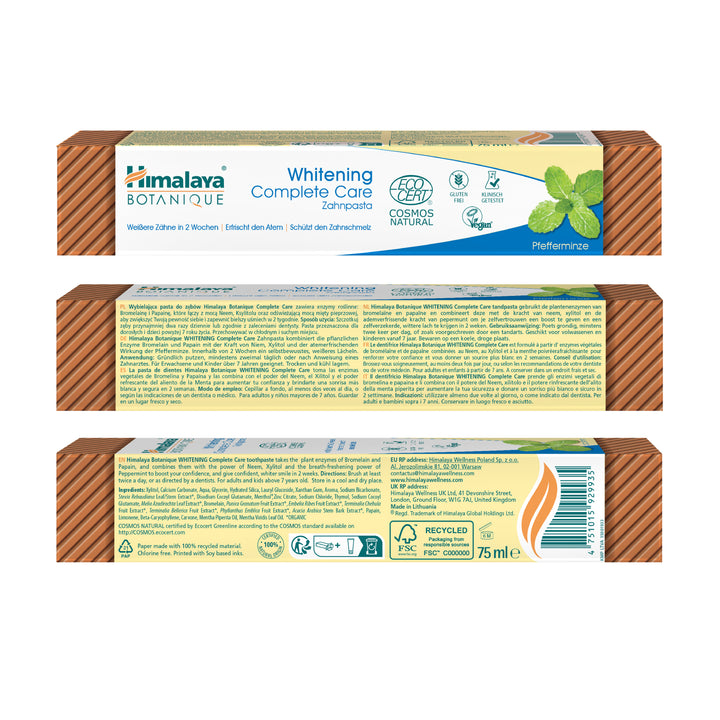 Himalaya Botanique wybielająca pasta do zębów kompletna ochrona – Mięta pieprzowa 75 ml
