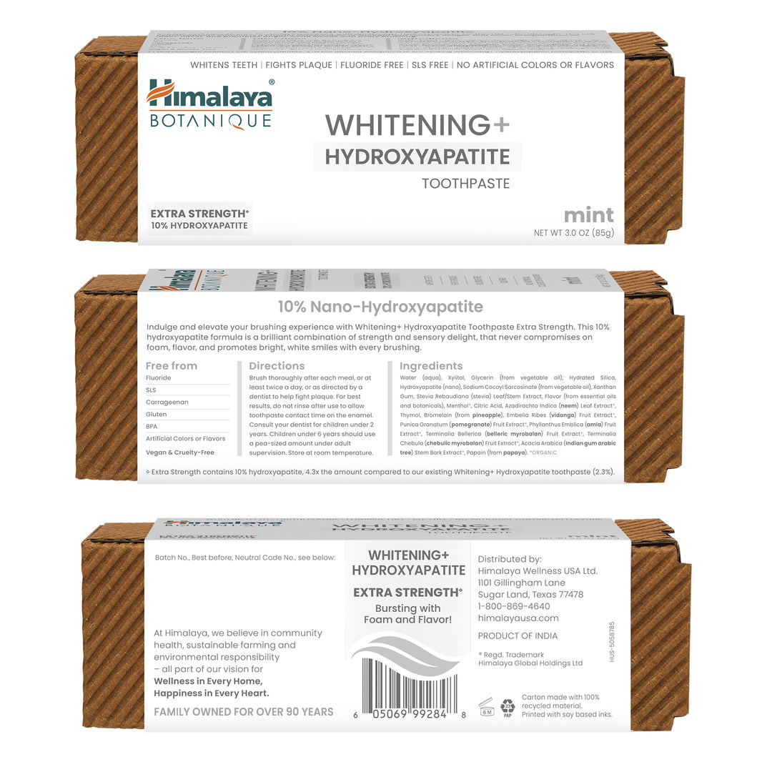 Himalaya Botanique Whitening+ Hydroxyapatit-Zahnpasta – Extra Starke Minze 85g