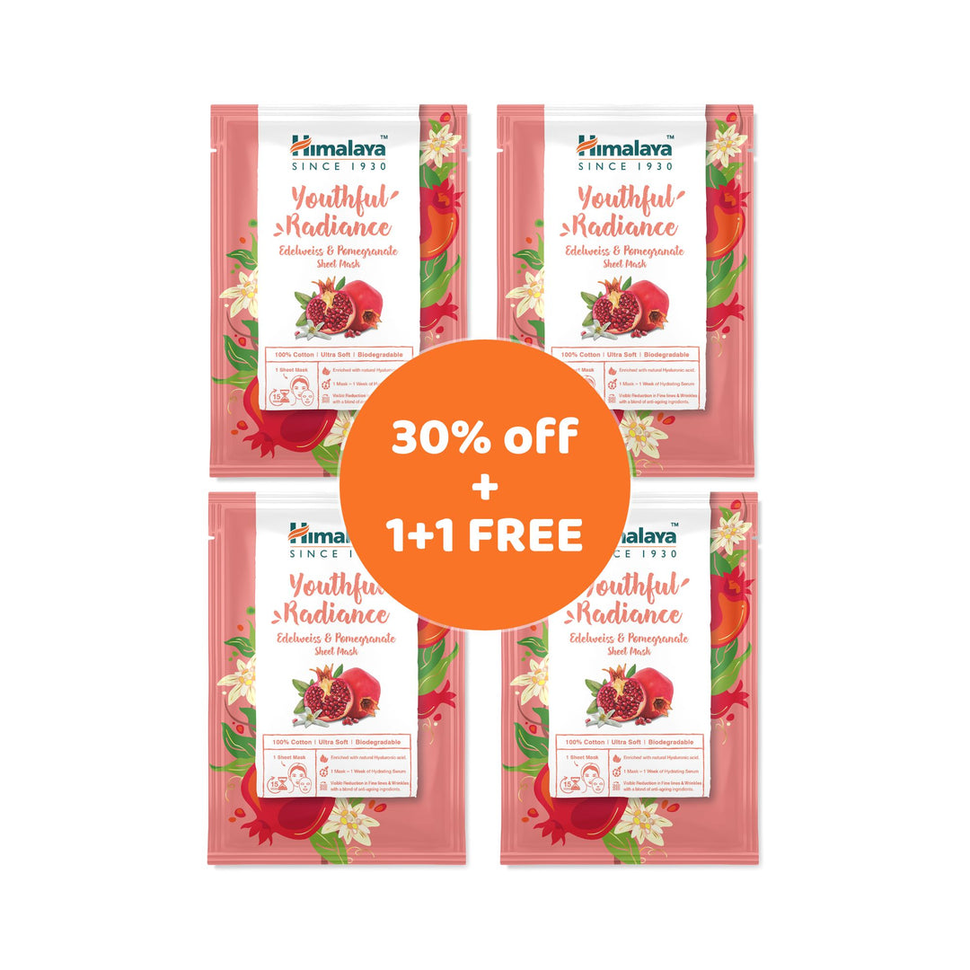 Himalaya Youthful Radiance Edelweiss &amp; Pomegranate Maska w Płachcie - 30ml