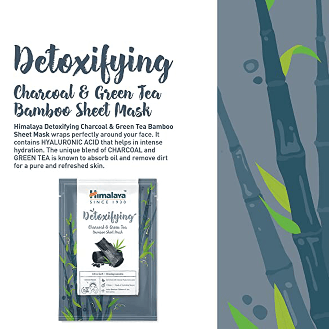 Detoxifying Charcoal &amp; Green Tea Bamboo Sheet Mask