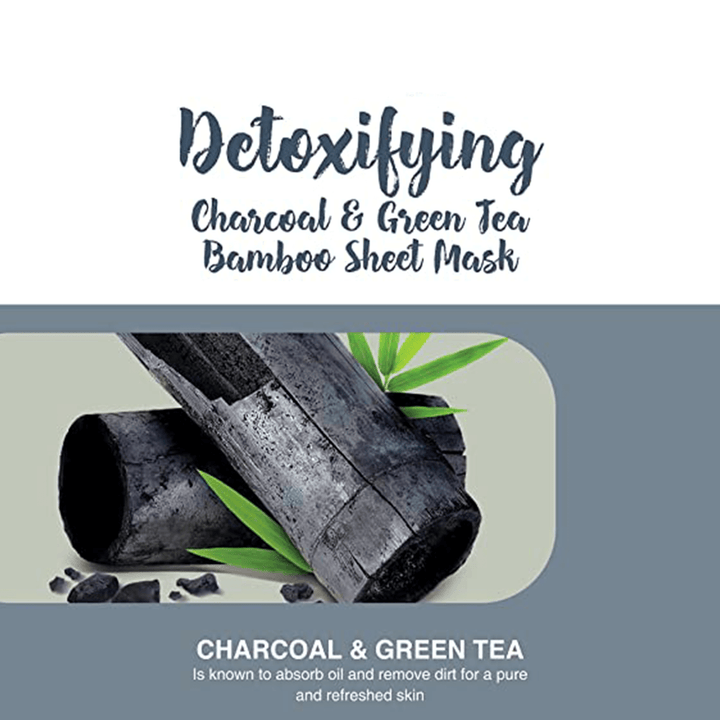 Detoxifying Charcoal &amp; Green Tea Bamboo Sheet Mask Key Ingredients