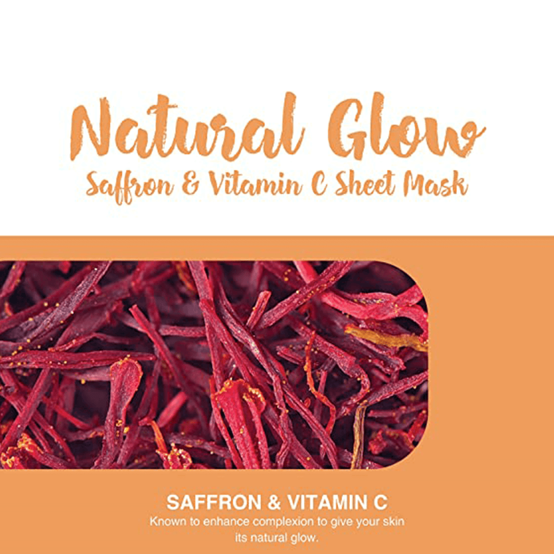 Natural Glow Saffron &amp; Vitamin C Sheet Mask Key Ingredients