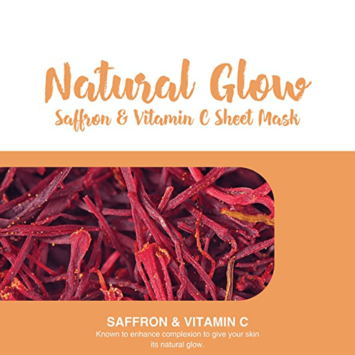 Natural Glow Saffron &amp; Vitamin C Sheet Mask Key Ingredients